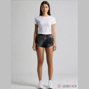 Top shop black denim cut off shorts size 10